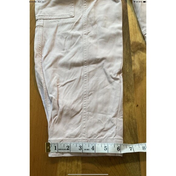 Banana Republic Womans 4P Slim Refined Stretch Cropped Cargo Pant Light Pink - Picture 9 of 9